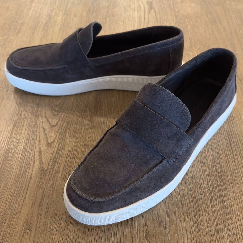 Vince‎ Toren Suede Leather Slip-on Loafers, Palomar Dark Gray, US Size 10.5 M